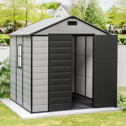 Outdoor Garden Storage Shed 2 15x2 14M Tool Workshop Shelter Weather Resistant Metal Frame