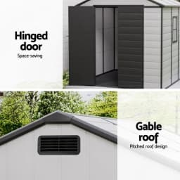Outdoor Garden Storage Shed 2 15x2 14M Tool Workshop Shelter Weather Resistant Metal Frame