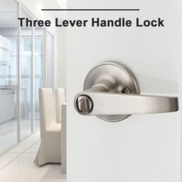 Locking Door Handle Stainless Steel Entrance Door Handles Interior Lever Lock Door Knob Replacement for Bedroom Front Door