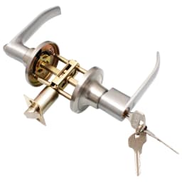 Locking Door Handle Stainless Steel Entrance Door Handles Interior Lever Lock Door Knob Replacement for Bedroom Front Door