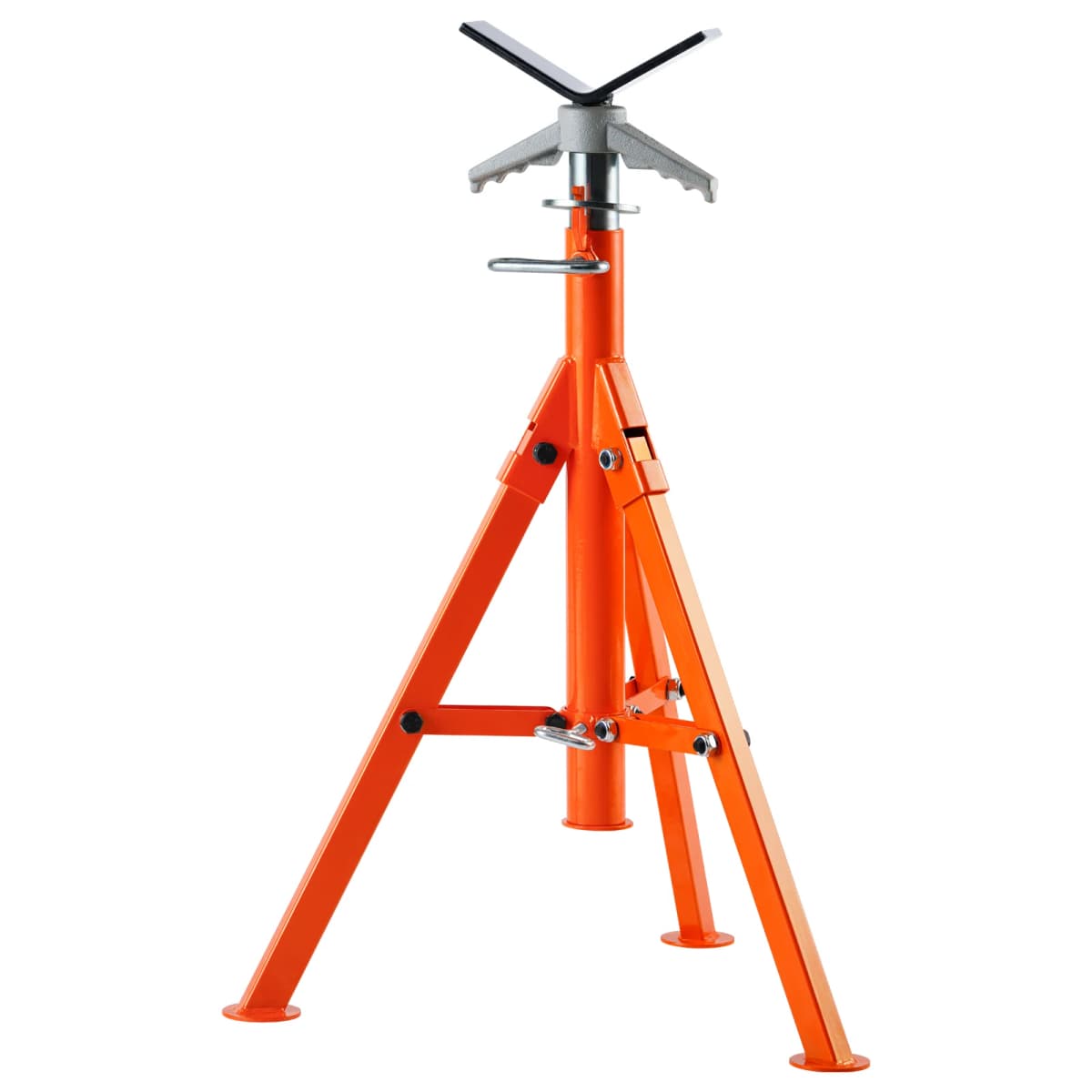 SucceBuy Pipe Stand 2500 LBS Heavy Duty Pipe Stands 27.2-52 Height Adjustable V Head Pipe Stand Steel Folding Stand
