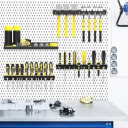 Metal Tool Organizer Wall Mount for Storage of Screwdrivers, Pliers, Hammers, and Wrenches in Workshop
