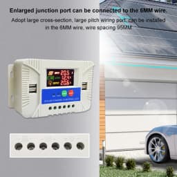 12V 24V Solar Charge Controller Solar Regulator for Lithium Lead-Acid(White 30A)