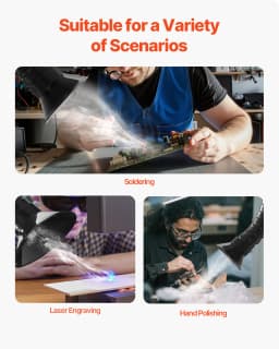 SucceBuy Solder Fume Extractor 85W Brushless Soldering Smoke Absorber 200m³/ h Strong Suction Purifier for Engraving Welding