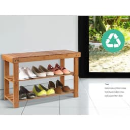 Bamboo Shoe Rack Bench 10 Pair Entryway Storage Organizer for Hallway and Bedroom