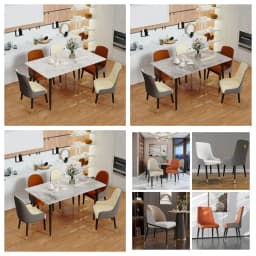 LUVODI 1.2m Modern Dining Table for 4-6 People with Metal Legs Ideal for Kitchen Living Room Restaurant Cafe Shop Furniture