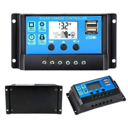30A Smart PWM Solar Regulator Auto 12V/24V LCD Screen Dual USB Charging Controller Photovoltaic Battery Stabilizer for Off-Grid Home Solar Power System