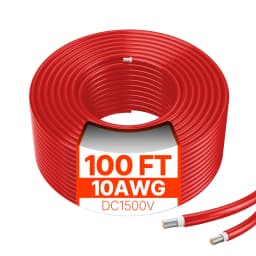 SucceBuy 100FT Solar Panel Extension Cable 10AWG 6mm² IP67 Waterproof Solar Extension Cable for Home Ship and RV Solar Panels