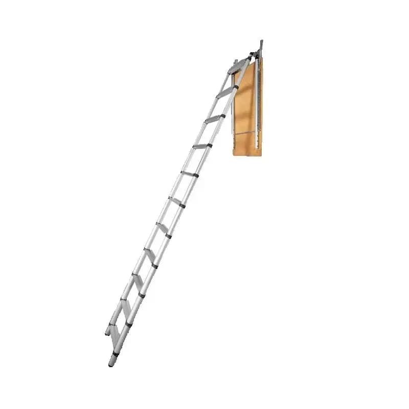 SucceBuy Attic Ladder Telescoping 350-pound Capacity Multi-Purpose Aluminium Extension Lightweight and Portable