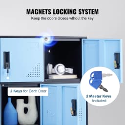 SucceBuy Metal Locker for Employees 9 Doors Storage Cabinet with Card Slot & Lock 66lbs Loading Capacity for Office School Home