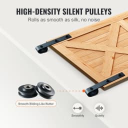 SucceBuy 8 FT Sliding Barn Door Hardware Kit 330LBS Heavy Duty Barn Door Track Kit for Double Doors with Silent Pulley