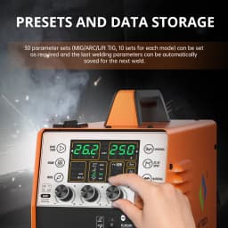 MIG Welder 5 in 1 HITBOX MIG250II Gas/Gasless MIG MMA Lift TIG Aluminum Pulse Digital Screen IGBT Inverter Welding Machine