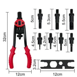 PORIYA Heavy Duty 630pcs Nutsert Tool Kit Rivnut Riveter Rivet Nut Gun M3-12 Mandrels