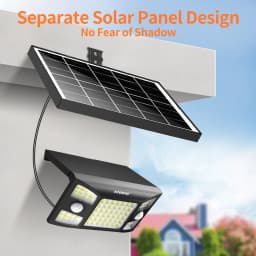 Intelamp 2000LM 8000mah Outdoor Solar Lights With Two Motion Sensors Larger Solar Panel Solar Lamp IP65 For Street Garden Path