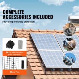 SucceBuy Solar Panel Bird Guard Critter Guard Roll Kit Stainless Steel Fastene Solar Panel Rustproof PVC Coating Wire Roll Mesh