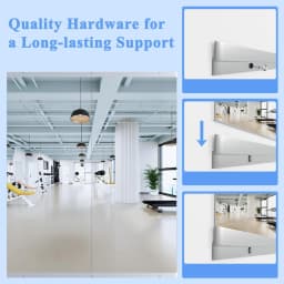 141*60cm 3PCS Full Length Gym Wall Mirrors – Shatterproof Tempered Glass, HD Clear Reflection, Scratch Resistant, Easy Mount Multi-Scene Mirror