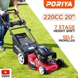 20" Self-Propelled Lawn Mower 220cc 4-Stroke Engine oil Push Lawnmower