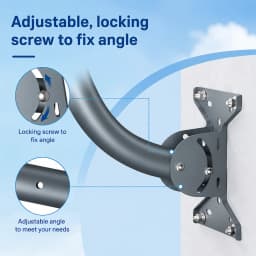 PORIYA Starlink Gen 3 Mounting Kit Outdoor 360° Adjustable Wall/Roof Iron Pole Mount