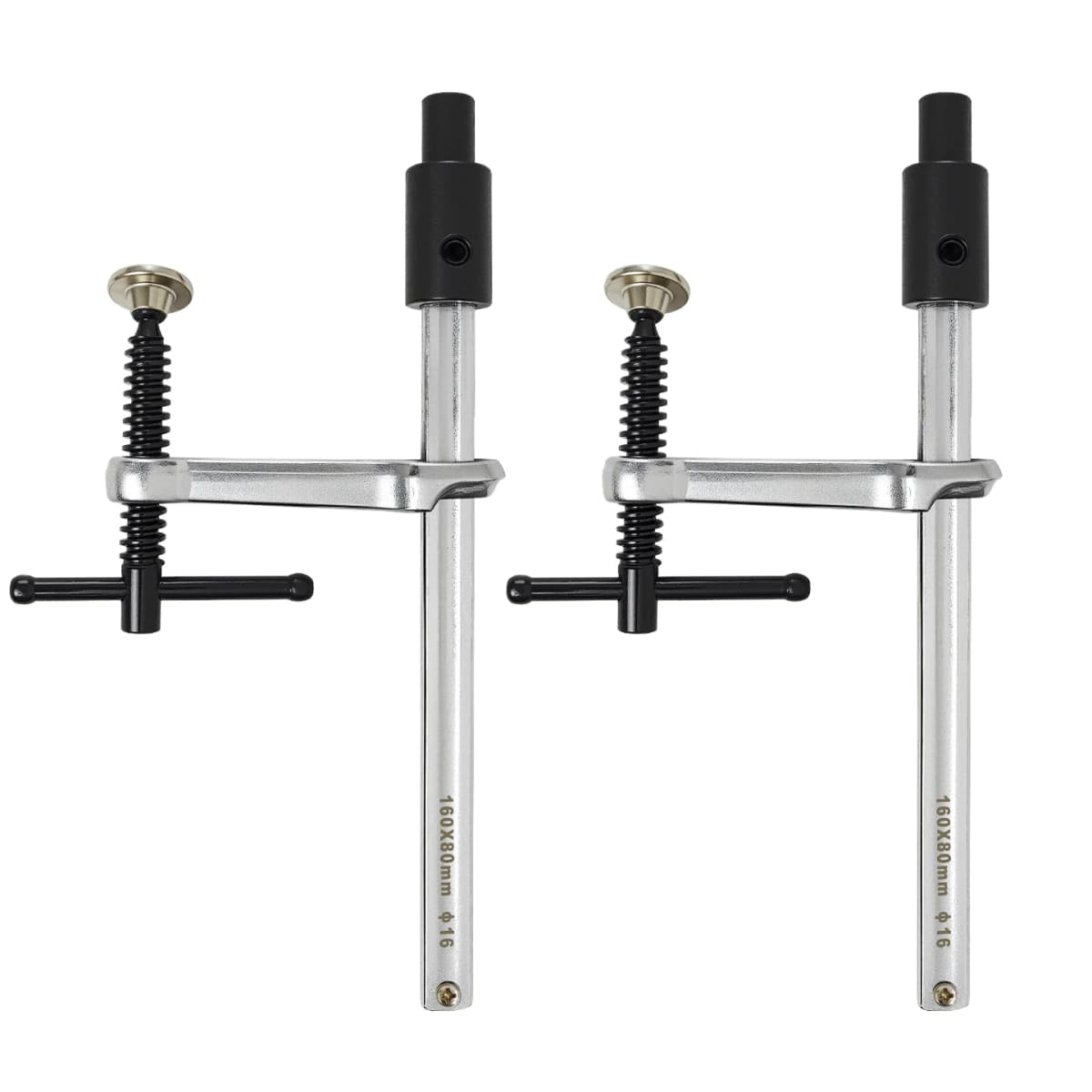 Allsome 2pcs Inserta Clamps, Fits 16 mm Holes, 160mm Capacity, 80mm Throat Depth, 136 kg Clamping Pressure, 16mm x 8mm Rail Size