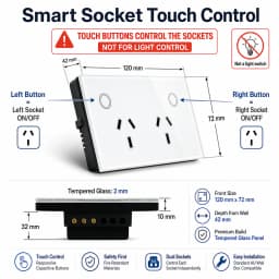 Melery Zigbee Tuya Smart AU Wall Socket Electrical Outlet Power Monitoring Touch Sensor Switch Wireless Remote Alexa Google Home