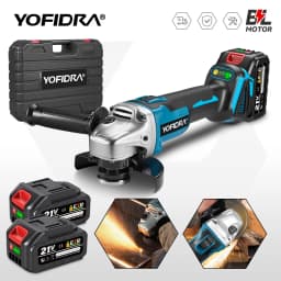 YOFIDRA 125mm Brushless Angle Grinder 4 Gear Cordless Grinding Machine Cutting Woodworking Power Tool For Makita Battery Pin