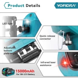 YOFIDRA 3800rpm Brushless Electric Jig Saw Infrared Laser Curve Saw Multi-Function Woodworking Tool For Makita 18V Battery pin
