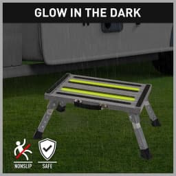 HORUSDY Telescopic Folding Step Stool Aluminium Step Adjustable Hight Platform Caravan 200KG