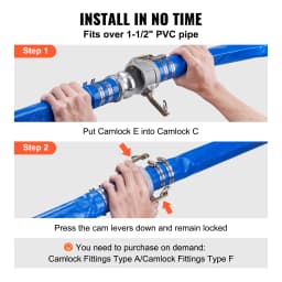 SucceBuy Pool Drain Hose 2 inch by 50ft Durable PVC Material Clamps Fits Pumps Sand Filters Ideal for Pool Water Removal