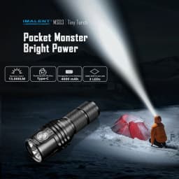 IMALENT MS03 EDC Powerful Flashlight 13000 Lumen Cree XHP70.2 LED Handlight Rechargeable Waterproof Torch for Camping Searching