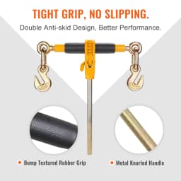 SucceBuy 2 PCS Ratchet Chain Binder 3/8"-1/2" with G80 Chains 12000 lbs Adjusting Handle Tie Down Hauling for Flatbed Trailer