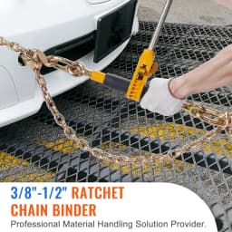SucceBuy 2 PCS Ratchet Chain Binder 3/8"-1/2" with G80 Chains 12000 lbs Adjusting Handle Tie Down Hauling for Flatbed Trailer