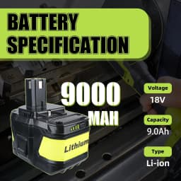 1/2/4Pcs P109 9.0Ah Li-on Replace for Ryobi 18V Battery Pin P102 P103 P104 P108 Compatible for Ryobi 18V Cordless Power Tools
