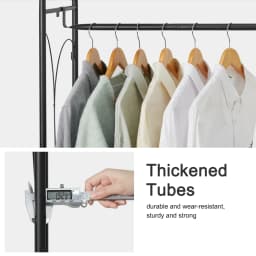 Heavy Duty Metal Garment Rack Stand - Freestanding Shoe And Clothes Storage with Shelves - Horizontal Hanging Rail