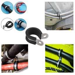 10PCS P Clips Rubber Lined Cable Hose Pipe Clamps Holder Air Clip Clamp 6mm-24mm