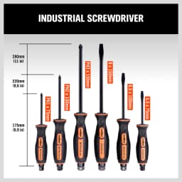 HORUSDY 6Pc Thru Screwdriver Set Hammer Impact Hex Magnetic Tips Rubber Grip Handle CRV