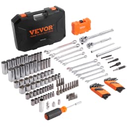 SucceBuy Mechanics Tool Set and Socket Set Deep and Standard Sockets 145 Pcs SAE and Metric Mechanic Tool Kit with Bits