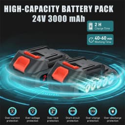 Mini Cordless Electric Chainsaw 6-Inch Wood Cutter Rechargeable 2X Battery-Powered for Home Improvement And Outdoor Living