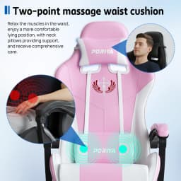 Gaming Chair Home Office Ergonomic 2-Point Massage Reclining Computer Chair