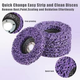 5Pcs 4" x 5/8" Purple Poly Strip Disc Wheel for Grinding Paint Rust Fit for Angle Grinder