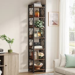 Tribesigns 78.7 Inch Extra Tall Narrow Bookshelf, 7 Tier Skinny Bookcase for Small Spaces, Freestanding Display Shelves