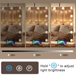 Large Hollywood Vanity Lighted Makeup Mirror with 17 Dimmable Led Bulbs & USB Charging Port