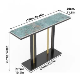 Luxury Console Entryway Table with High-End Sintered Stone Top & Sturdy Metal Frame – Ideal for Foyer Decor