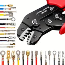 7Pcs Ratchet Crimper Plier Crimping Tool Cable Wire Electrical Terminals Kit