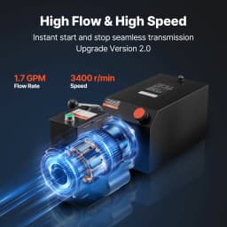 SucceBuy Hydraulic Pump Power Unit 10 Qt/15 Qt Single Acting Hydraulic Unit 6.3 L/min Oil Flow for Dump Truck Auto Repair Garage