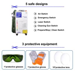Laser Rust Removal Machine 1500w Double Wobble Hand-Held Fiber Laser Cleaning Machine for Metals with Rust Paint Oil Dirt Stains