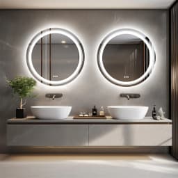 LUVODI Round Smart Mirror for Bathroom Waterproof Touch Screen Shower Vanity Mirror with Illumination for Wash Basin
