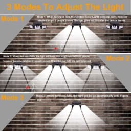 3 Head Solar Motion Sensor Light 74LED Outdoor Garden Wall Security Flood Lamp