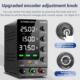 KUAIQU Variable Power Source Switching DC Power Supply 30V 10A Bench Power Supply Optional OCP OVP Function,32V 6A,60V 120V 3A