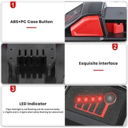 1/2/4Pcs 12.0Ah M18 Replace for Milwaukee 18V Battery Pin Li-on Compatible with 48-11-1890 48-11-1880 48-11-1852 Cordless Tools