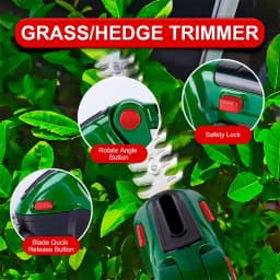 2 in 1 Cordless Grass Shear & Hedge Trimmer Rechargeable 2 Battery With Charger